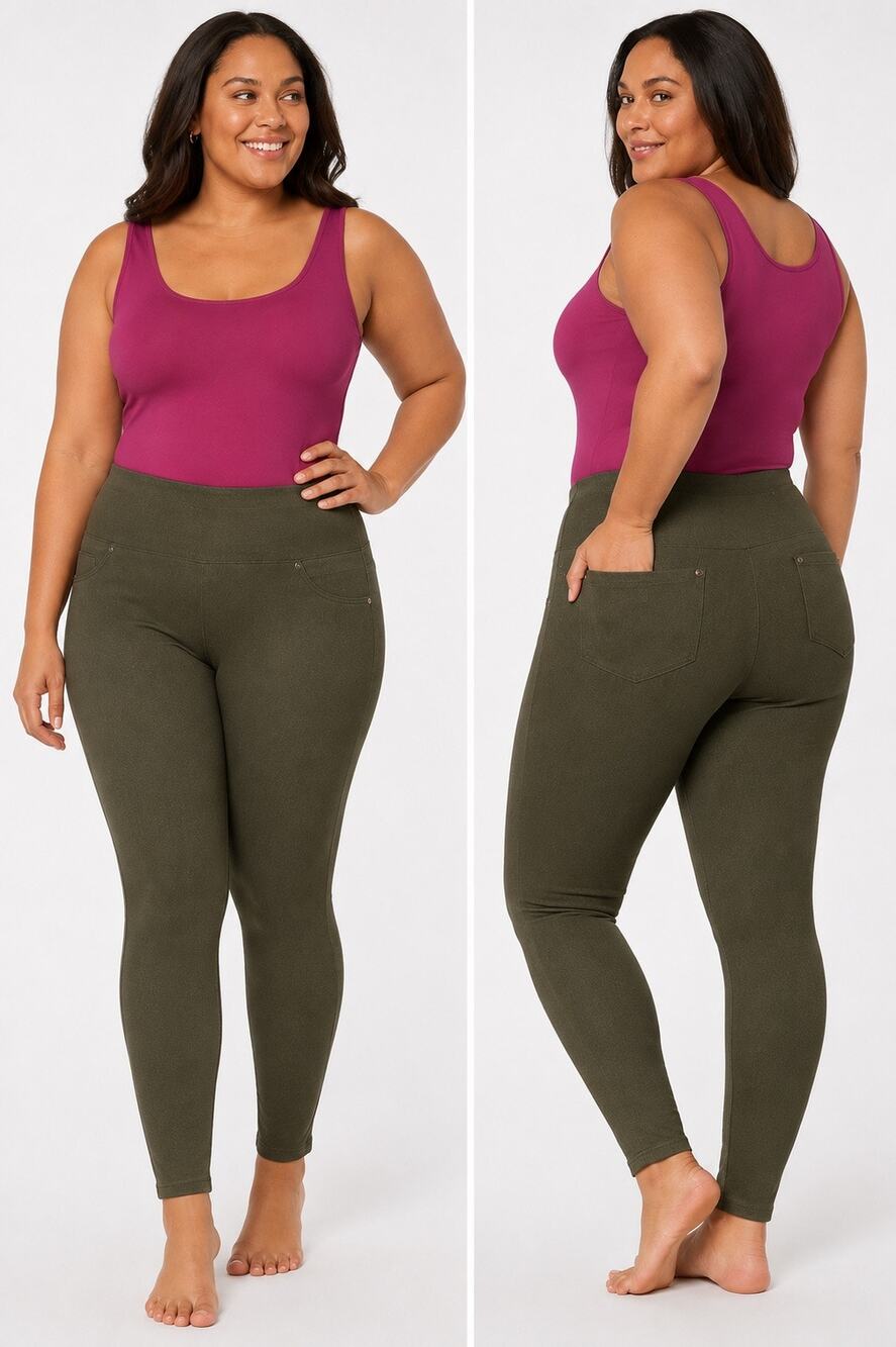 Ruby Ribbon Intomi Shapewear Leggings Olive Green High Rise Smoothing Pants SZ L
